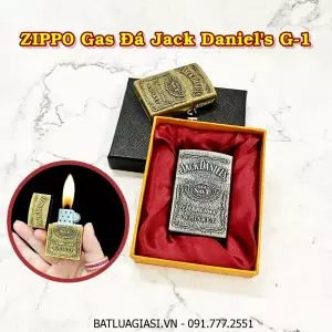 BẬT LỬA ZIPPO GAS ĐÁ JACK DANIEL'S G-1 (CÓ HỘP) - (XÀI GAS)