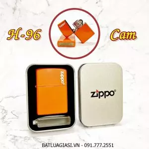 BẬT LỬA ZIPPO SƠN TĨNH ĐIỆN NHIỀU MÀU (CÓ MỘC ĐÁY) (HỘP THIẾC KÈM XĂNG) #H-96 CAM