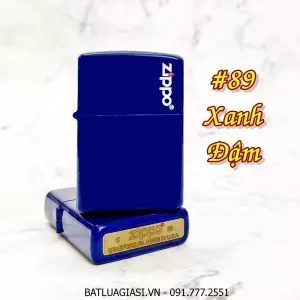 BẬT LỬA ZIPPO SƠN TĨNH ĐIỆN NHIỀU MÀU (CÓ MỘC ĐÁY) - (XÀI XĂNG) #89 XANH ĐẬM