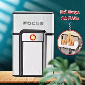 BẬT LỬA ĐIỆN - HỘP THUỐC FOCUS 2IN1 (ĐỂ ĐƯỢC 20 ĐIẾU THUỐC) (FULLBOX) - (SẠC ĐIỆN)