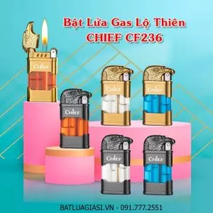 BẬT LỬA GAS LỘ THIÊN CHIEF CF236 HÌNH ĐẦU ĐẠI BÀNG - (XÀI GAS)