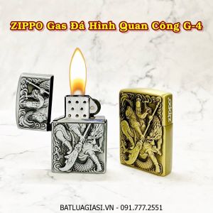 BẬT LỬA ZIPPO GAS ĐÁ HÌNH QUAN CÔNG G-4 - (XÀI GAS)