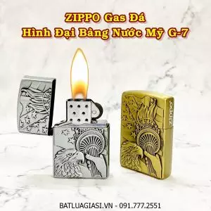 BẬT LỬA ZIPPO GAS ĐÁ HÌNH ĐẠI BÀNG NƯỚC MỸ G-7 - (XÀI GAS)