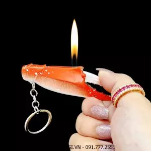 BẬT LỬA MÓC KHÓA HÌNH CÀNG GHẸ (CÀNG CUA) (KIM LOẠI) - (XÀI GAS)