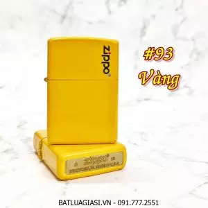 BẬT LỬA ZIPPO SƠN TĨNH ĐIỆN NHIỀU MÀU (CÓ MỘC ĐÁY) - (XÀI XĂNG) #93 VÀNG