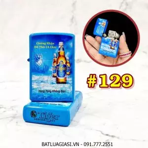 BẬT LỬA ZIPPO 2 MẶT THƯƠNG HIỆU BIA TIGER (QUÀ TẶNG TỪ BIA) - (XÀI XĂNG) #129
