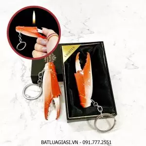 BẬT LỬA MÓC KHÓA HÌNH CÀNG GHẸ (CÀNG CUA) (KIM LOẠI) (CÓ HỘP) - (XÀI GAS)