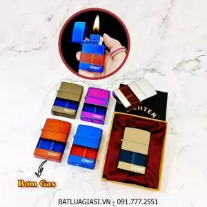 BẬT LỬA ZIPPO GAS LỘ THIÊN NHIỀU MÀU (CÓ HỘP) - (XÀI GAS)