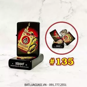BẬT LỬA ZIPPO SƠN TĨNH ĐIỆN 2 MẶT KIỂU VINTAGE (CÓ MỘC ĐÁY) - (XÀI XĂNG) #135