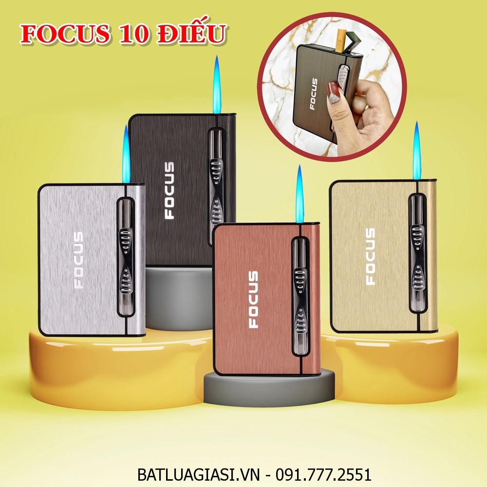 BẬT LỬA KHÈ HỘP THUỐC FOCUS 2IN1 (ĐỂ ĐƯỢC 10 ĐIẾU THUỐC) (FULLBOX) - (XÀI GAS)