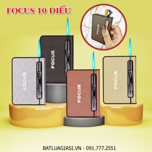 BẬT LỬA KHÈ HỘP THUỐC FOCUS 2IN1 (ĐỂ ĐƯỢC 10 ĐIẾU THUỐC) (FULLBOX) - (XÀI GAS)