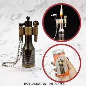 BẬT LỬA - MÓC KHÓA DOLPHIN XĂNG ĐÁ CỔ HÌNH CHAI RƯỢU (KIM LOẠI) - (XÀI XĂNG)