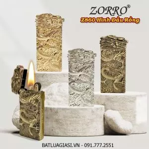 BẬT LỬA XĂNG ĐÁ ZORRO Z860 HÌNH ĐẦU RỒNG - (XÀI XĂNG)