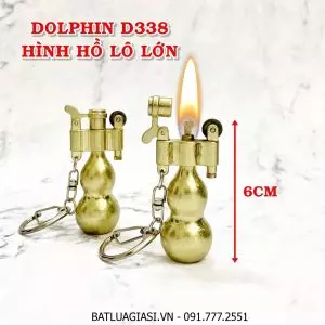 BẬT LỬA - MÓC KHÓA DOLPHIN XĂNG ĐÁ CỔ HÌNH HỒ LÔ LỚN D338 (KIM LOẠI) - (XÀI XĂNG)