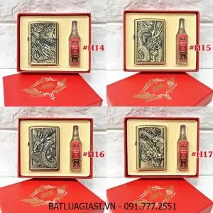 BẬT LỬA ZIPPO HÌNH NỔI CÁC KIỂU (CÓ HỘP VÀ XĂNG)