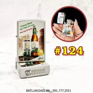 BẬT LỬA ZIPPO 2 MẶT THƯƠNG HIỆU BIA SÀI GÒN LAGER (QUÀ TẶNG TỪ BIA) - (XÀI XĂNG) #124