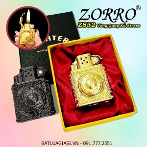 BẬT LỬA ZORRO Z852 CÓ VÒNG QUAY XẢ STRESS (VÒNG QUAY 12 CON GIÁP) (CÓ HỘP) - (XÀI GAS)