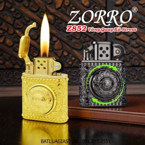 BẬT LỬA ZORRO Z852 CÓ VÒNG QUAY XẢ STRESS (VÒNG QUAY 12 CON GIÁP) - (XÀI GAS)