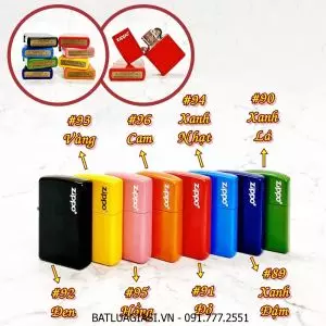 BẬT LỬA ZIPPO SƠN TĨNH ĐIỆN NHIỀU MÀU (CÓ MỘC ĐÁY) - (XÀI XĂNG)
