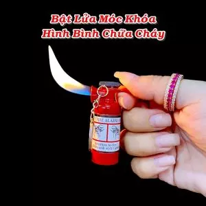 BẬT LỬA MÓC KHÓA HÌNH BÌNH CHỮA CHÁY (KIM LOẠI) - (XÀI GAS)