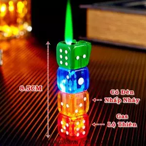BẬT LỬA KHÈ GAS LỘ THIÊN HÌNH 4 VIÊN XÍ NGẦU (CÓ ĐÈN NHẤP NHÁY) - (XÀI GAS)