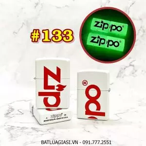 BẬT LỬA ZIPPO SƠN TĨNH ĐIỆN 2 MẶT LOGO ZIPPO ĐỎ - DẠ QUANG HÚT ÁNH SÁNG (CÓ MỘC ĐÁY) - (XÀI XĂNG) #133