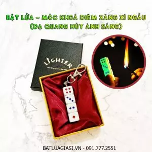 BẬT LỬA - MÓC KHOÁ DIÊM XĂNG XÍ NGẦU (DẠ QUANG HÚT ÁNH SÁNG) (CÓ HỘP) - (XÀI XĂNG)