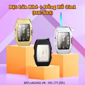 BẬT LỬA KHÈ - ĐỒNG HỒ 2IN1 DH-503 - (XÀI GAS)