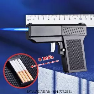 BẬT LỬA KHÈ - HỘP THUỐC 2IN1 HÌNH SÚNG M-910 (ĐỂ ĐƯỢC 8 ĐIẾU THUỐC) - (XÀI GAS)