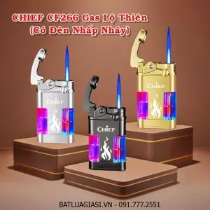BẬT LỬA KHÈ GAS LỘ THIÊN CHIEF CF266 - BÚNG TAY ĐÁNH LỬA (CÓ ĐÈN LED NHẤP NHÁY) - (XÀI GAS)