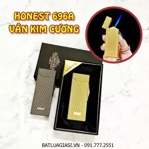 BẬT LỬA KHÈ HONEST 696A VÂN KIM CƯƠNG (CÓ HỘP) - (XÀI GAS)