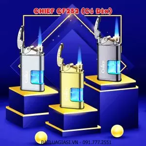 BẬT LỬA KHÈ GAS LỘ THIÊN CHIEF BÚNG TAY ĐÁNH LỬA CF252 - LỬA ĐÈN (CÓ ĐÈN LED NHẤP NHÁY) - (XÀI GAS)