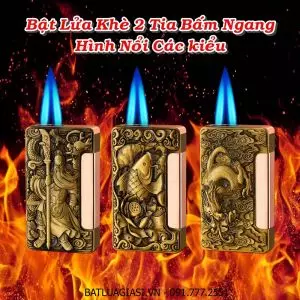 BẬT LỬA KHÈ 2 TIA BẤM NGANG HÌNH NỔI CÁC KIỂU - (XÀI GAS)