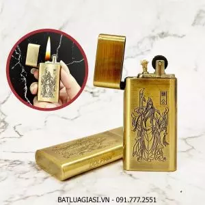 BẬT LỬA SLIM - DOLPHIN XĂNG ĐÁ CỔ 1 BÁNH XE HÌNH QUAN CÔNG - (XÀI XĂNG)