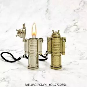 BẬT LỬA - MÓC KHÓA DOLPHIN XĂNG ĐÁ CỔ HÌNH ROBOT (KIM LOẠI) - (XÀI XĂNG)
