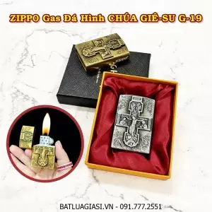 BẬT LỬA ZIPPO GAS ĐÁ HÌNH CHÚA GIÊ-SU G-19 (CÓ HỘP) - (XÀI GAS)