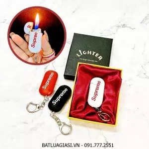 BẬT LỬA MÓC KHÓA SUPREME MINI - GAS ĐÁ RÃNH TAY (CÓ HỘP) - (XÀI GAS)